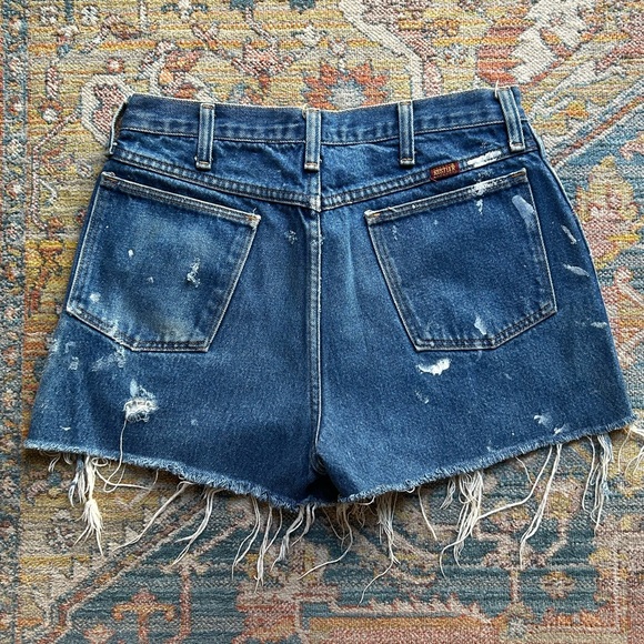 Upcycled Jean Shorts, originally Wrangler brand denim - Picture 2 of 4